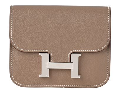 Hermes Constance Slim Wallet, &pound;1,200, Accessories, Taupe, Leather, Front view